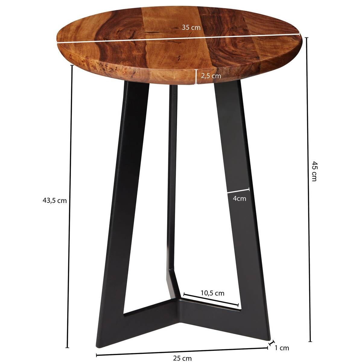 Beistelltisch rosenholz Holz B/H/T: ca. 35x45x35 cm