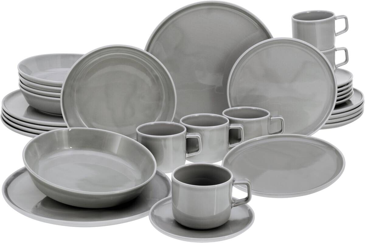 CreaTable Kombiservice Chef Collection grau Porzellan 30 tlg.