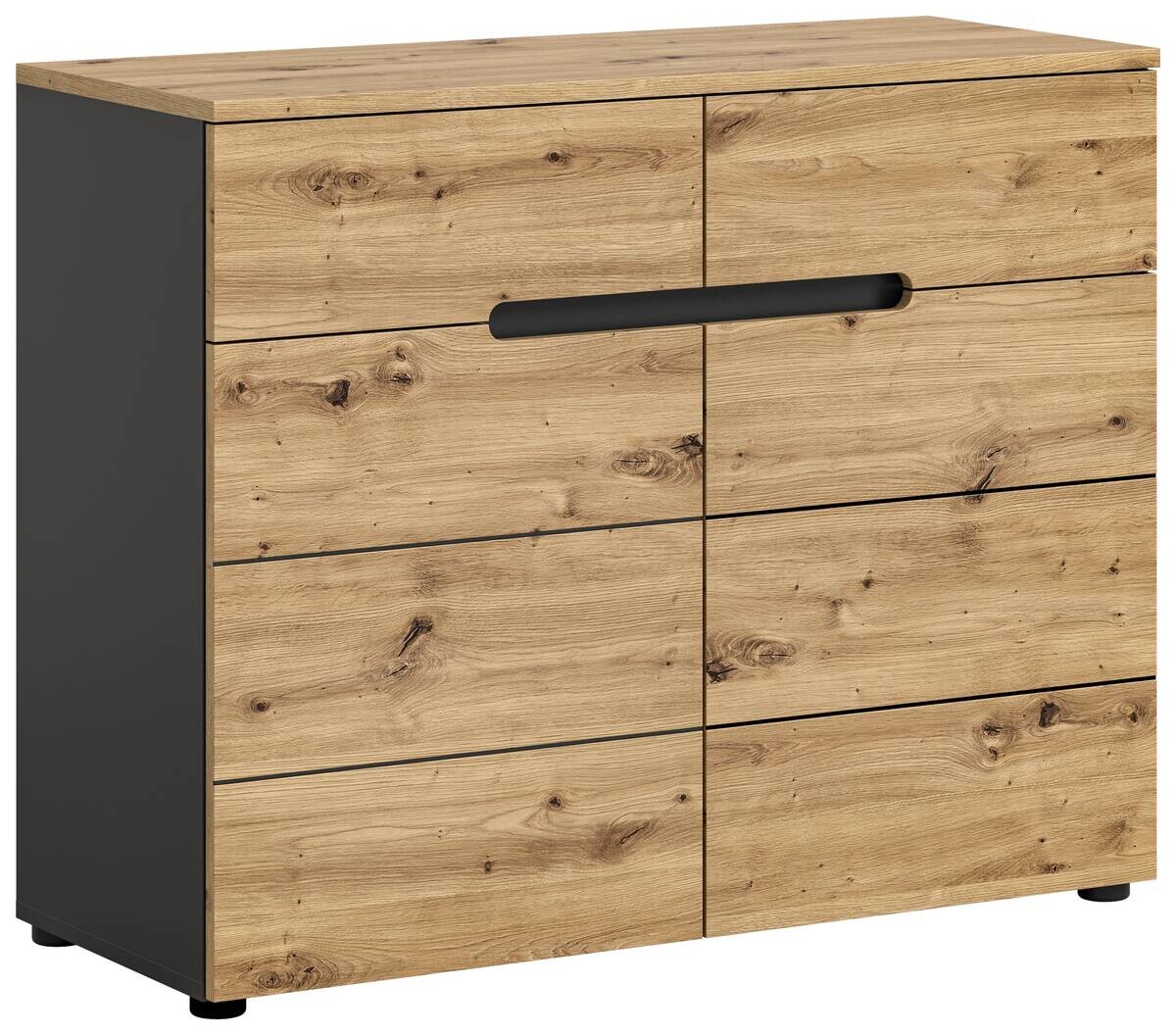Kommode CANU edles Basaltgrau Nachbildung Eiche Artisan Nachbildung B/H/T: ca. 100x81x40 cm