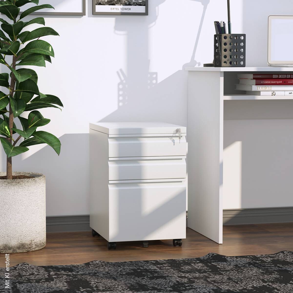 Rollcontainer 924-024WT weiß B/H/T: ca. 39x60x48 cm