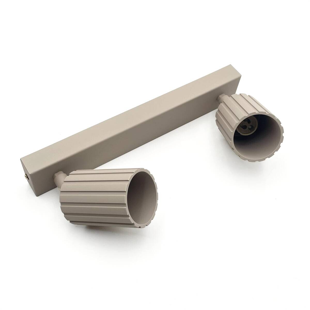 Lamkur Strahler Prisma beige Stahl B/H/L: ca. 6,5x16,5x30 cm 2 Brennstellen