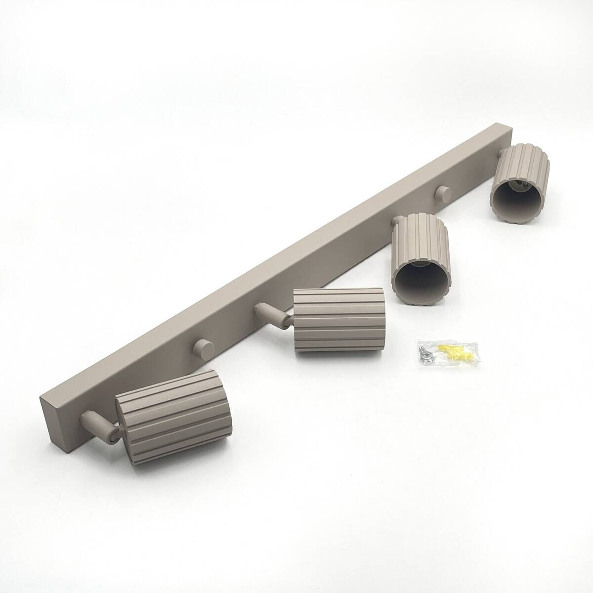 Lamkur Strahler Prisma beige Stahl B/H/L: ca. 6,5x16,5x81 cm 4 Brennstellen