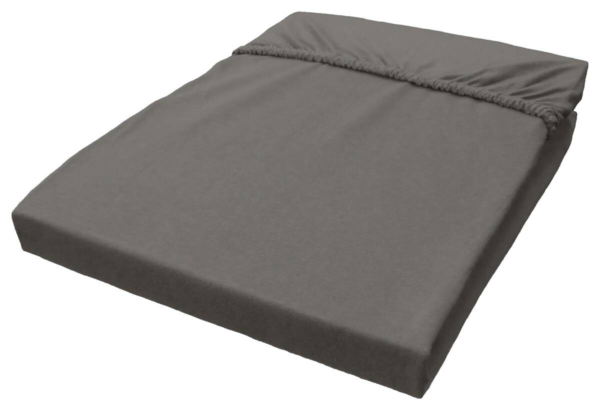 CASTELL Baumwoll Spannbetttuch Biber grau 60% Baumwolle, 40% Polyester B/L: ca. 150x200 cm