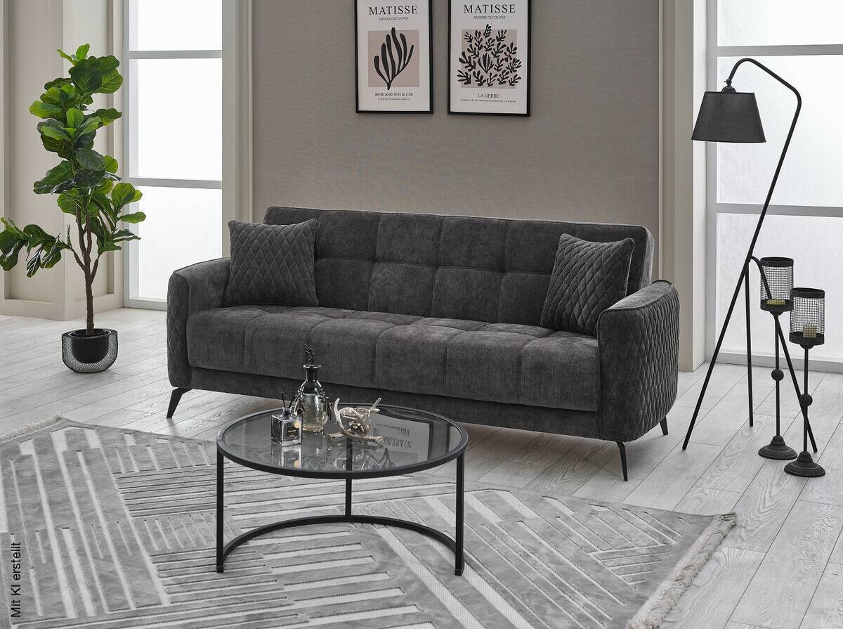Sofa 3-2-1 Lendor grau Webstoff