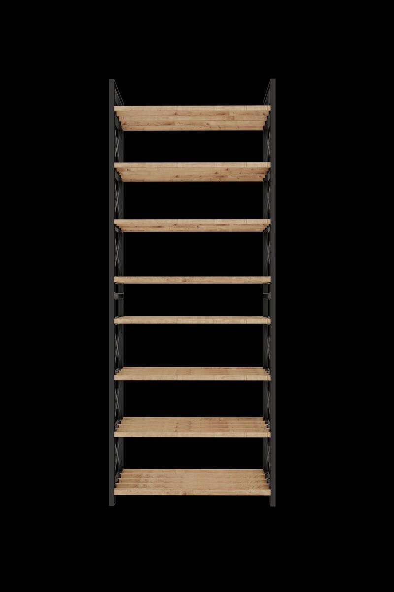 Aufbewahrungsregal schwarz Holz B/H/T: ca. 46x128x18 cm