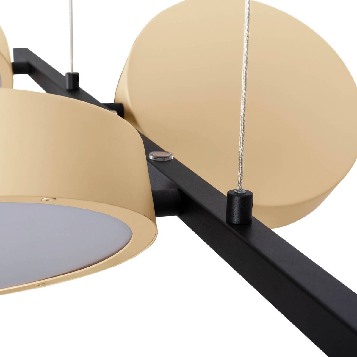Näve Leuchten LED-Pendelleuchte beige Kunststoff Metall B/H/T: ca. 110x150x52 cm