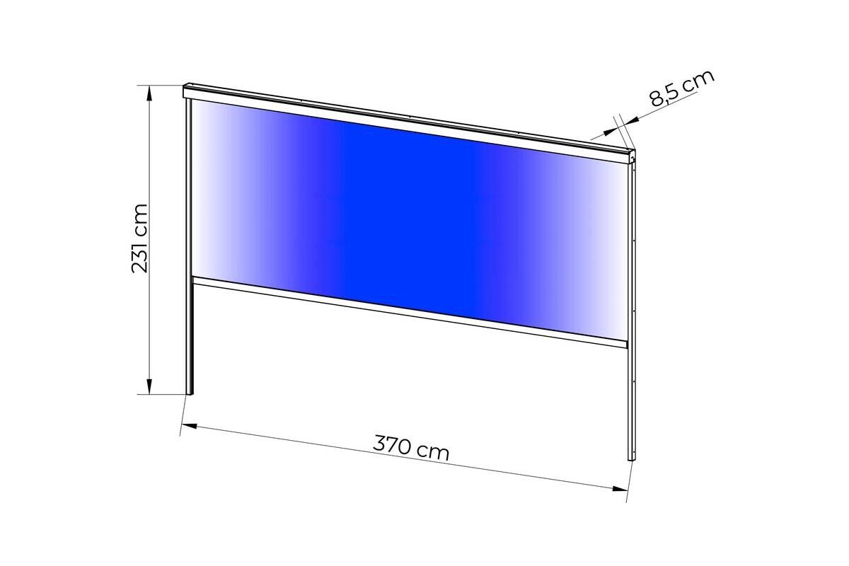 Rollo anthrazit Aluminium B/H/L: ca. 8,5x231x370 cm
