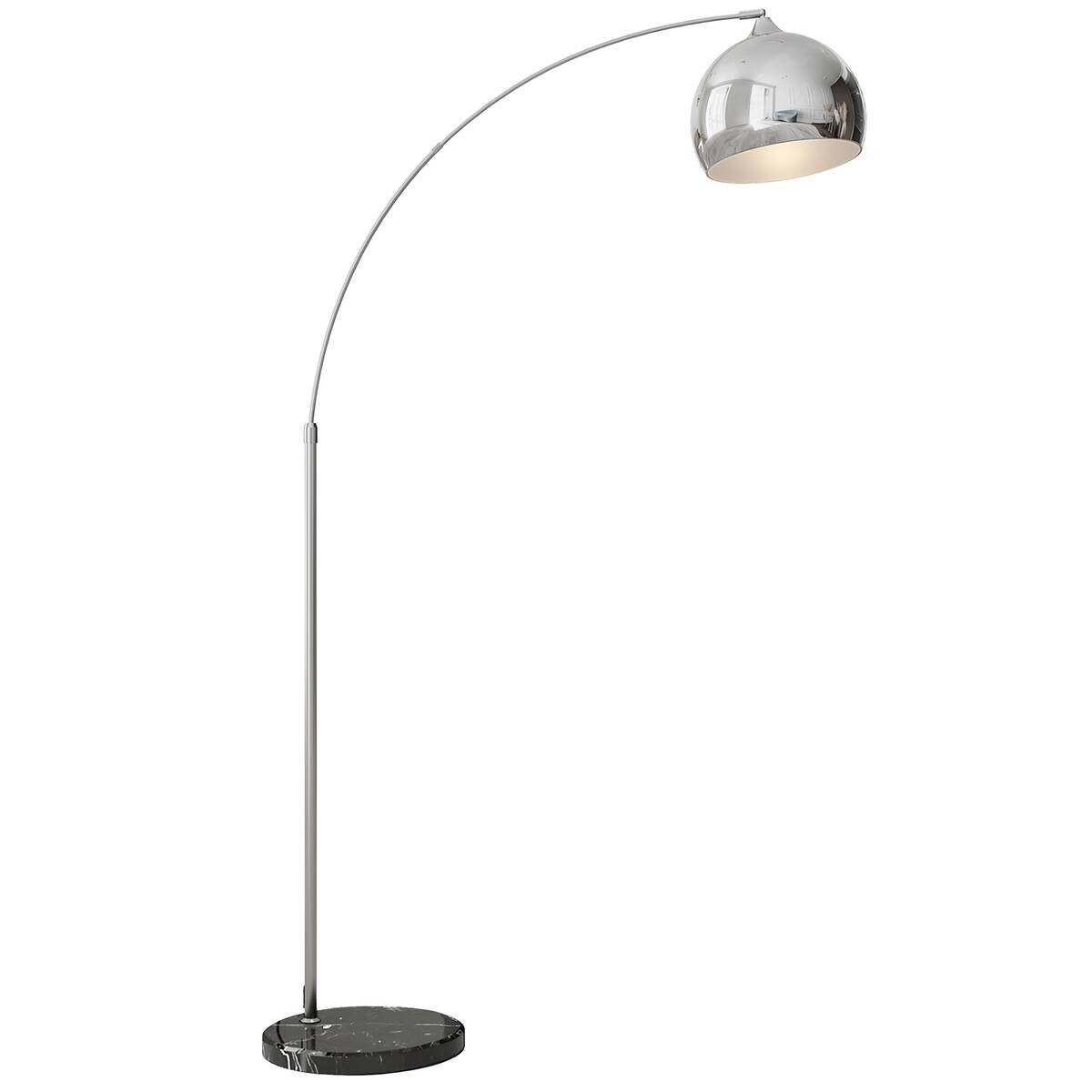 HOMCOM Stehleuchte silber Metall B/H/L: ca. 30x180x115 cm E27 1 Brennstellen