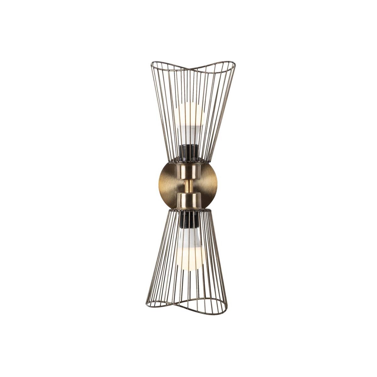Opviq Wandleuchte Zeyno bronze Metall B/H/T/L/D: ca. 16x48x16x16x16 cm E27 2 Brennstellen