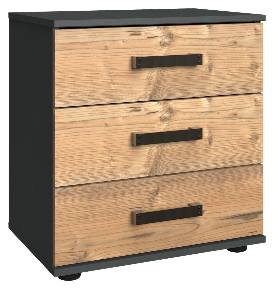 Nachtkonsole Stockholm braun Nachbildung B/H/T: ca. 52x58x38 cm