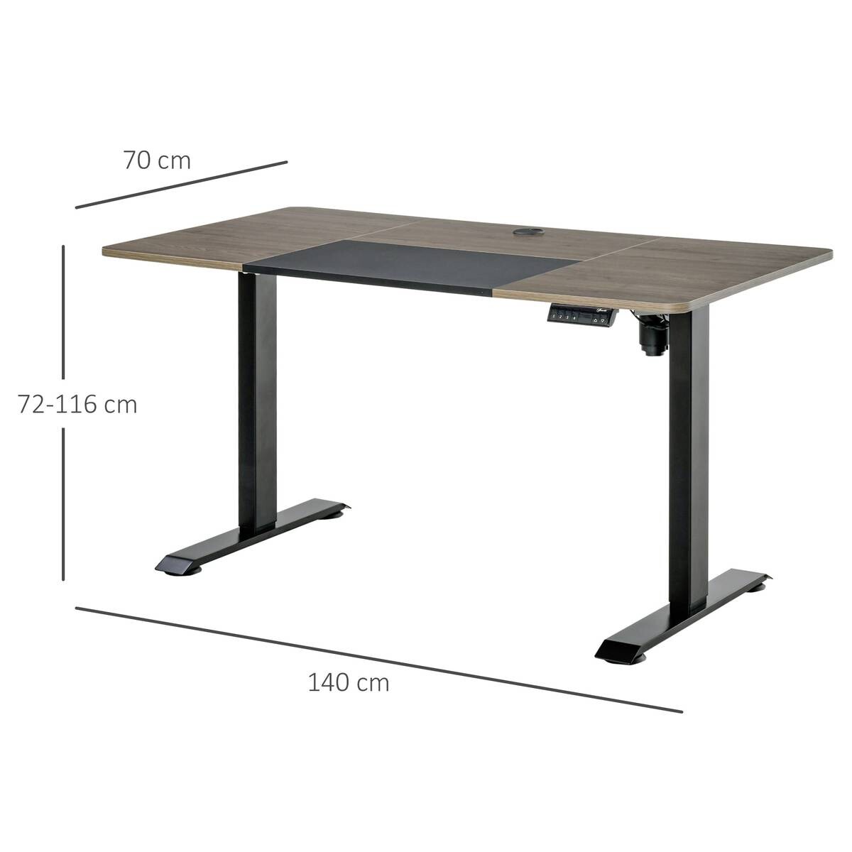 Schreibtisch 920-071V90BK natur Holz Nachbildung schwarz B/H/T: ca. 140x116x70 cm