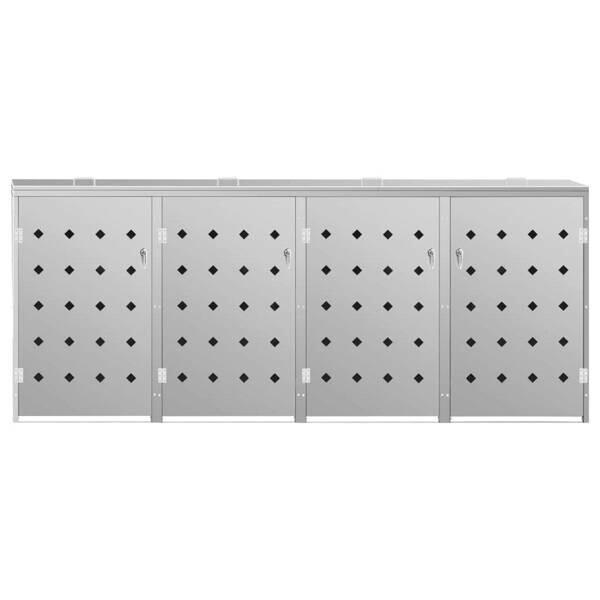 Mülltonnenbox silber B/H/L: ca. 78x115x276 cm