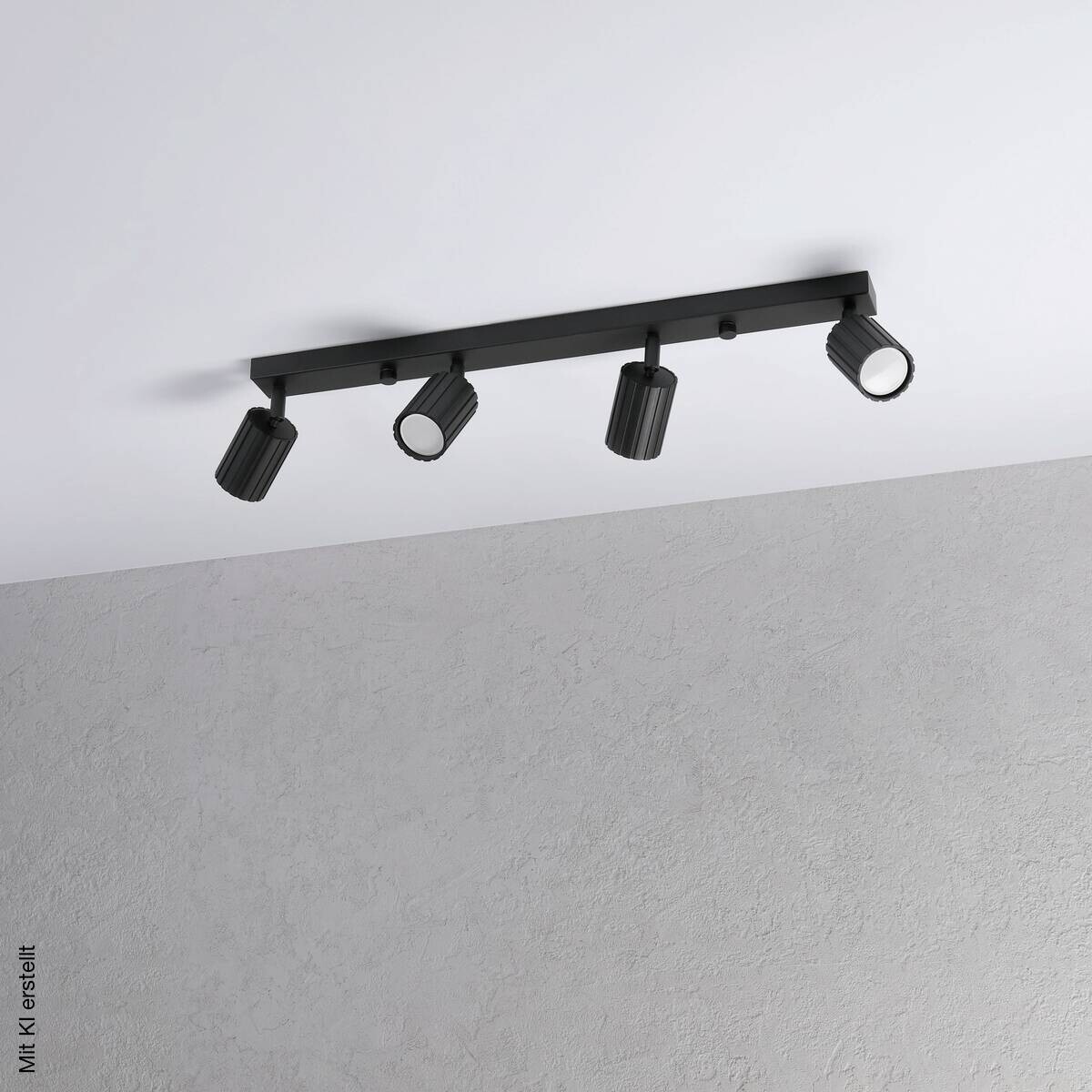 Lamkur Strahler Prisma schwarz Stahl B/H/L: ca. 6,5x16,5x81 cm 4 Brennstellen