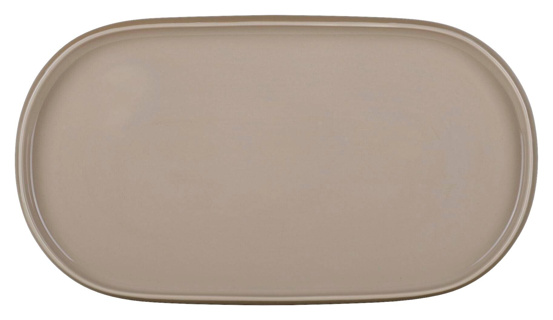 Servierplatte beige Steinzeug D: ca. 36,4 cm