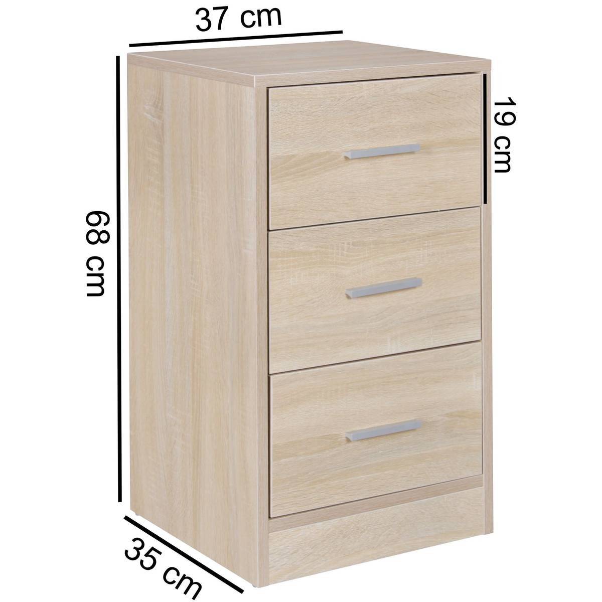 Nachtkonsole Sonoma Nachbildung B/H/T: ca. 35x68x38 cm