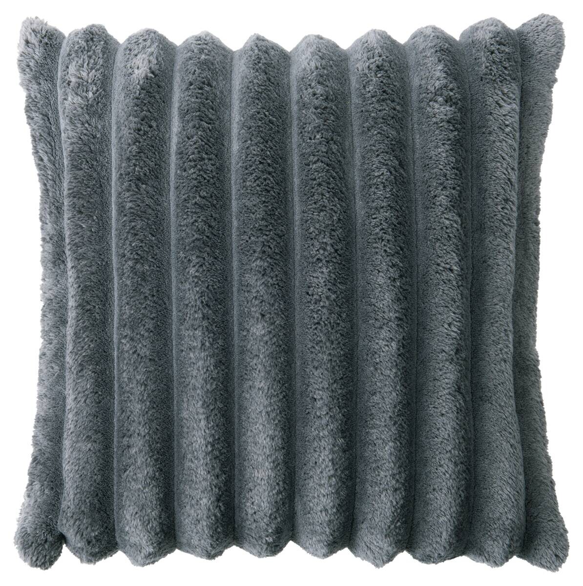 POCOline Dekokissen Luxus Flanell anthrazit 100% Polyester B/L: ca. 45x45 cm