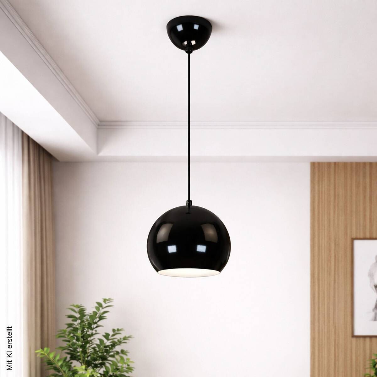 Opviq Pendelleuchte schwarz B/H/T: ca. 20x111x20 cm E27 1 Brennstellen