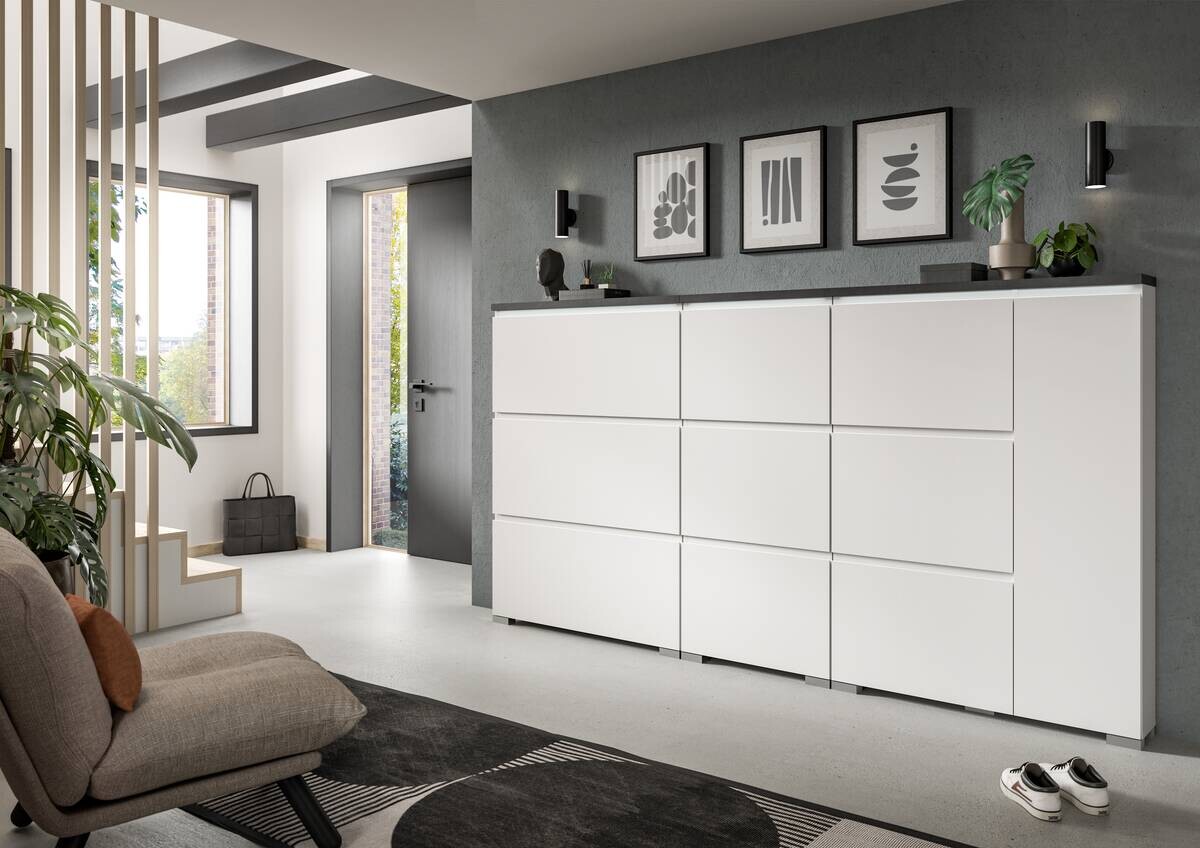 Schuhschrank Shoelove weiß grau B/H/T: ca. 95x130x18 cm