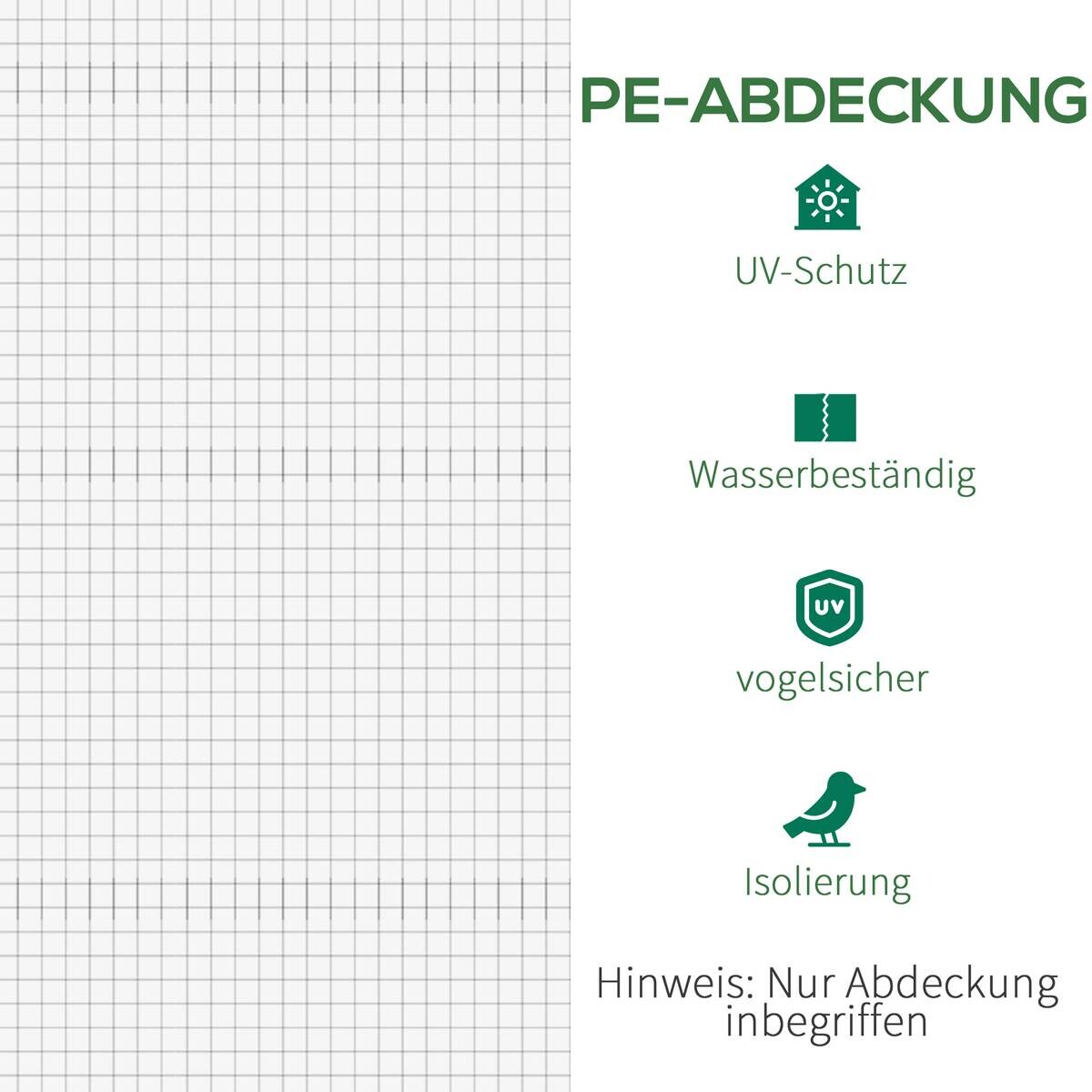 Outsunny Ersatzfolie weiß Polyethylen B/H/L: ca. 300x200x600 cm