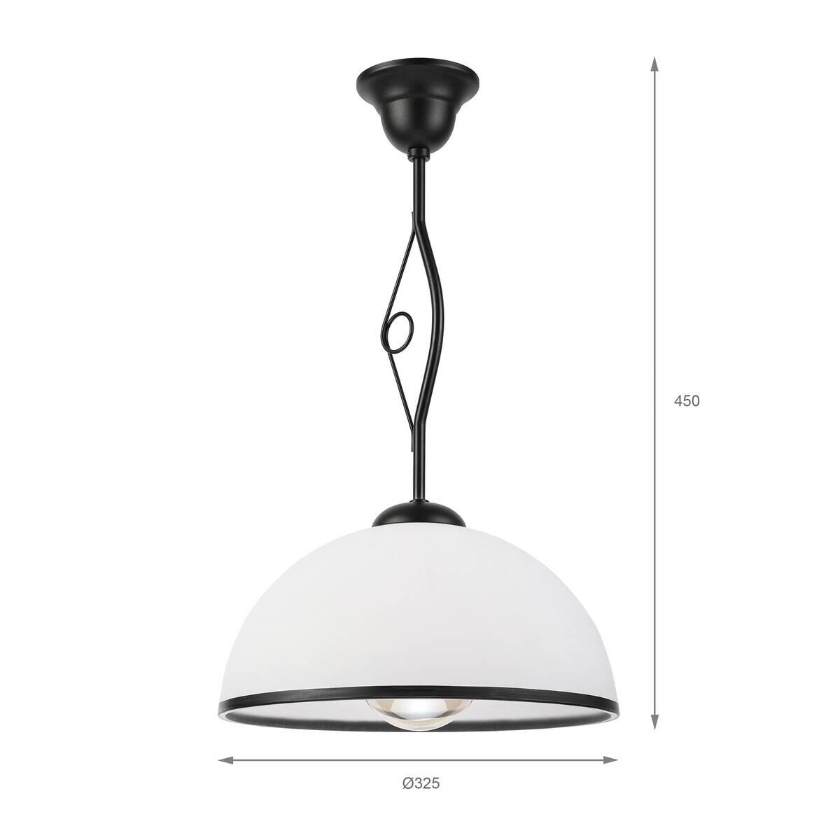 Lamkur Pendelleuchte beige weiß Glas Stahl B/H/L: ca. 32,5x45x32,5 cm E27 1 Brennstellen