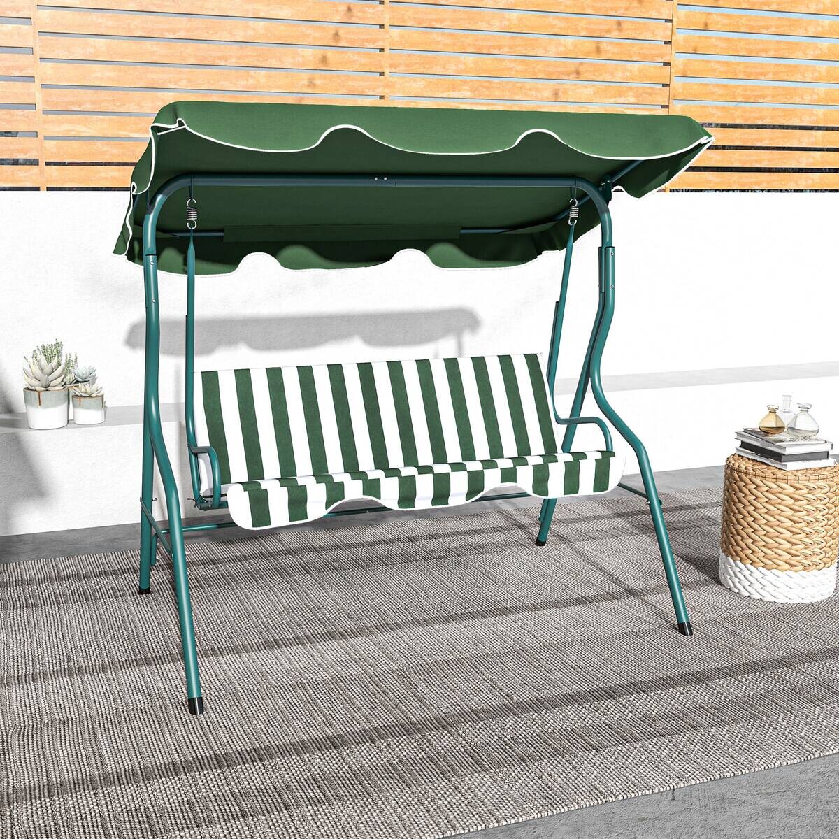 Outsunny Hollywoodschaukel grün Polyester B/H/L: ca. 110x170x153 cm