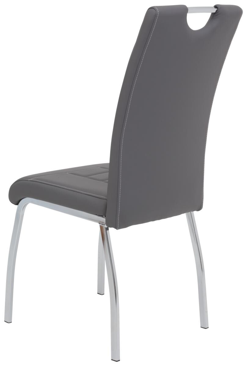 Stuhl Andrea 4er Set grau Kunstleder B/H/T: ca. 43x100x64 cm