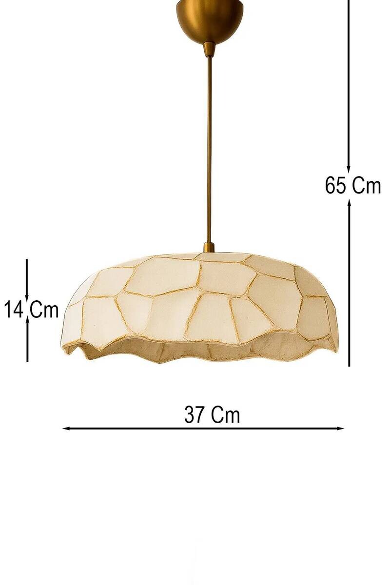 Opviq Pendelleuchte beige gold Beton Metall B/H/T/L/D: ca. 37x65x37x37x37 cm E27 1 Brennstellen