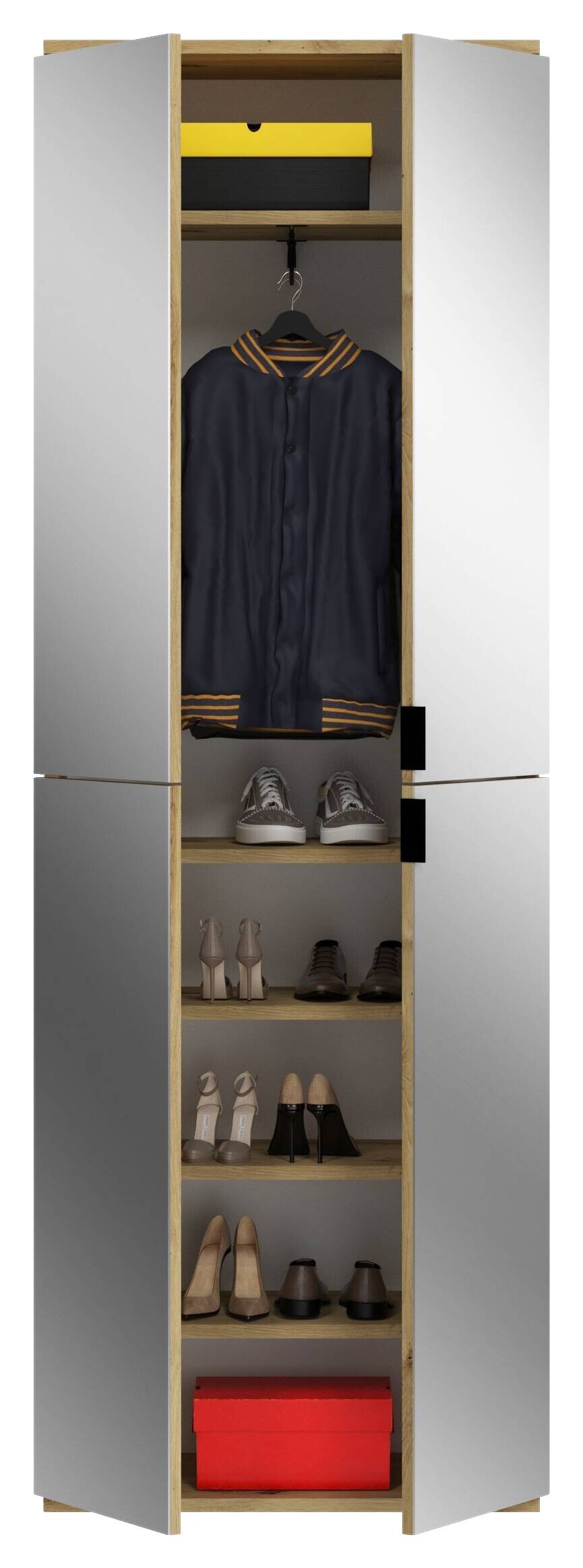 Garderobe PROJEKT Eiche Artisan Nachbildung Spiegel B/H/T: ca. 212x193x34 cm