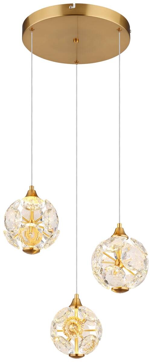 GLOBO Pendelleuchte gold klar Metall H/D: ca. 150x42 cm 1 Brennstellen