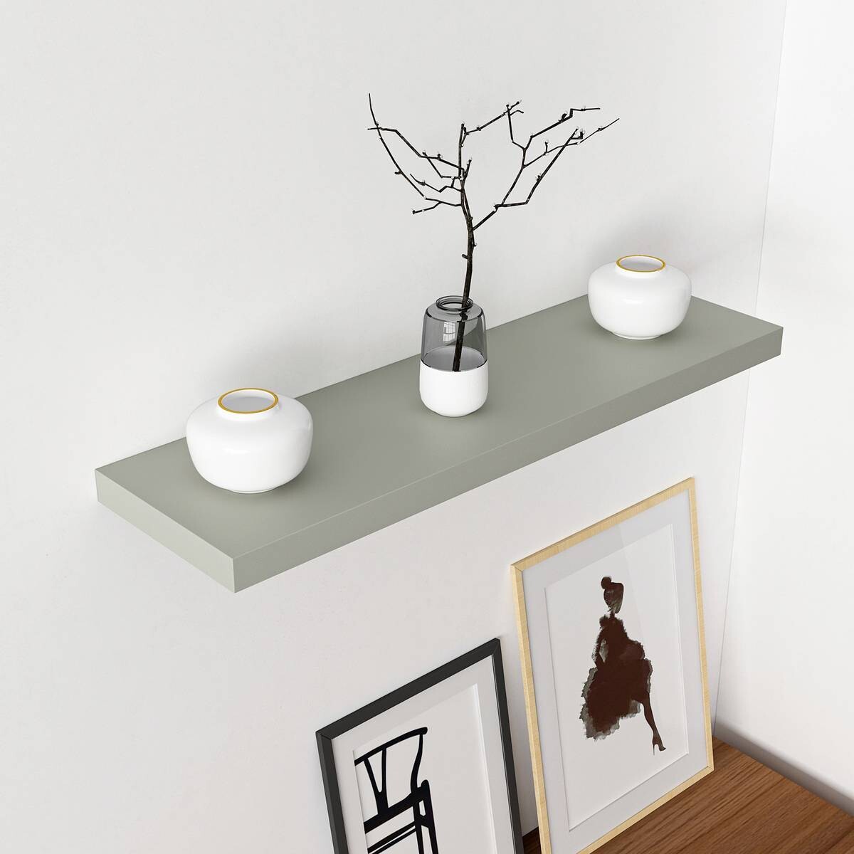 Wandboard Shelvy 80 salbei B/H/T: ca. 80x4x24 cm