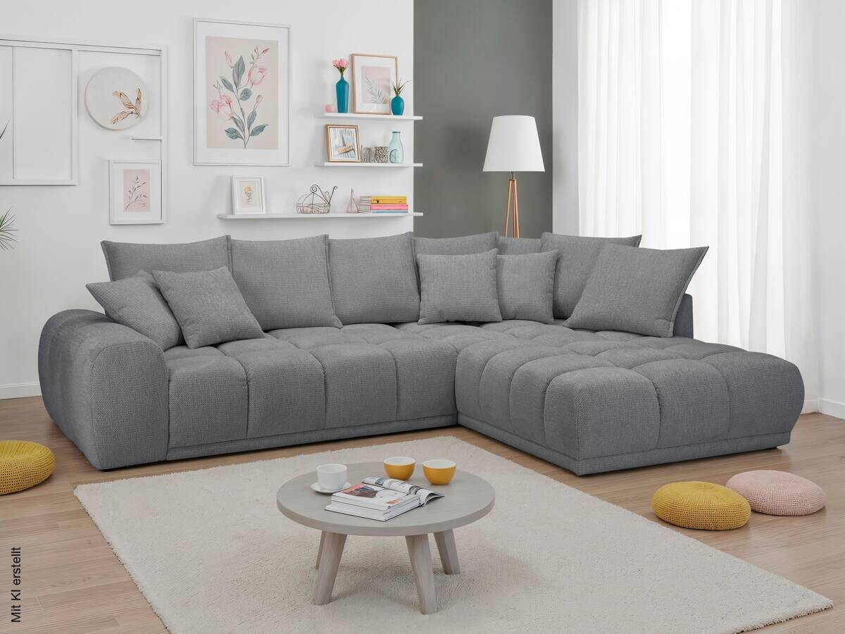 Ecksofa stone Microfaser B/H/T: ca. 312x97x229 cm