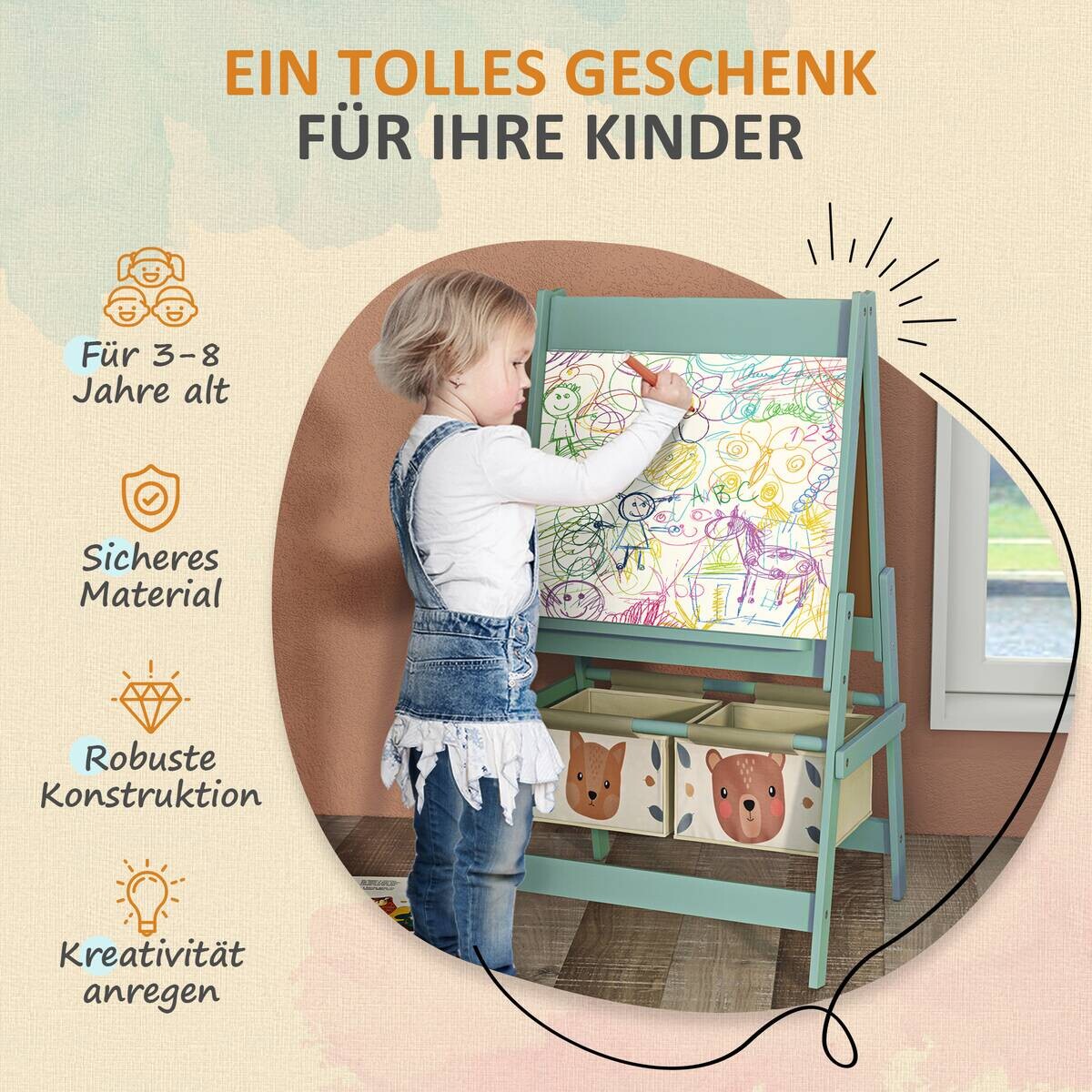 AIYAPLAY Kindertafel B/H/L: ca. 46,5x93x54 cm
