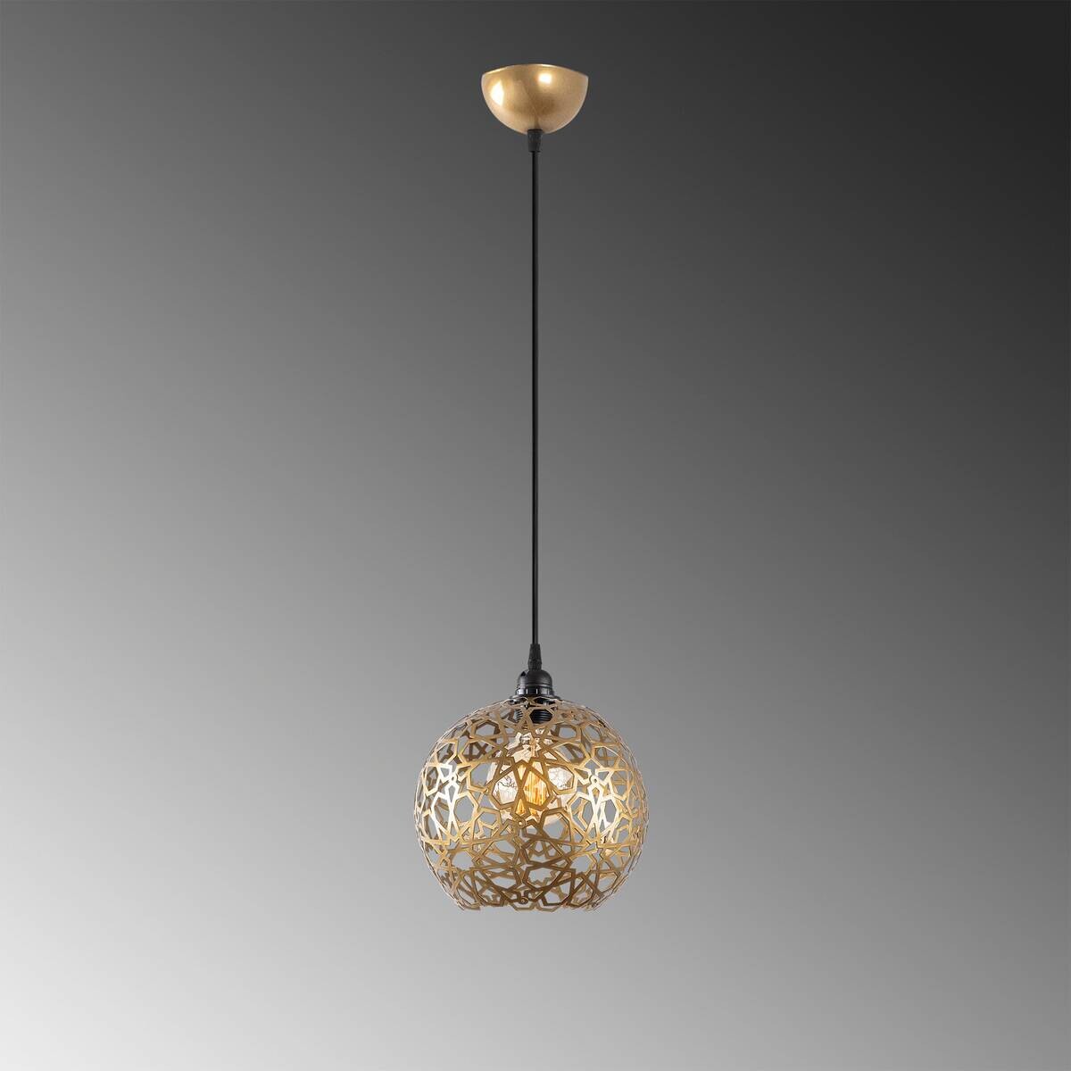 Pendelleuchte gold Metall B/H/L/D: ca. 25x119x25x25 cm E27 1 Brennstellen