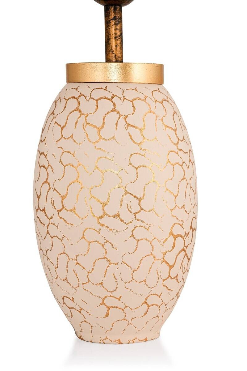 Opviq Tischleuchte creme gold Keramik B/H/L: ca. 30x55x30 cm E27 1 Brennstellen