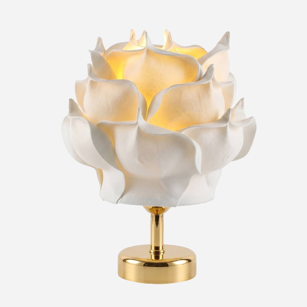 Opviq Tischleuchte beige gold Metall B/H/T/L/D: ca. 24x30x24x24x24 cm null 1 Brennstellen