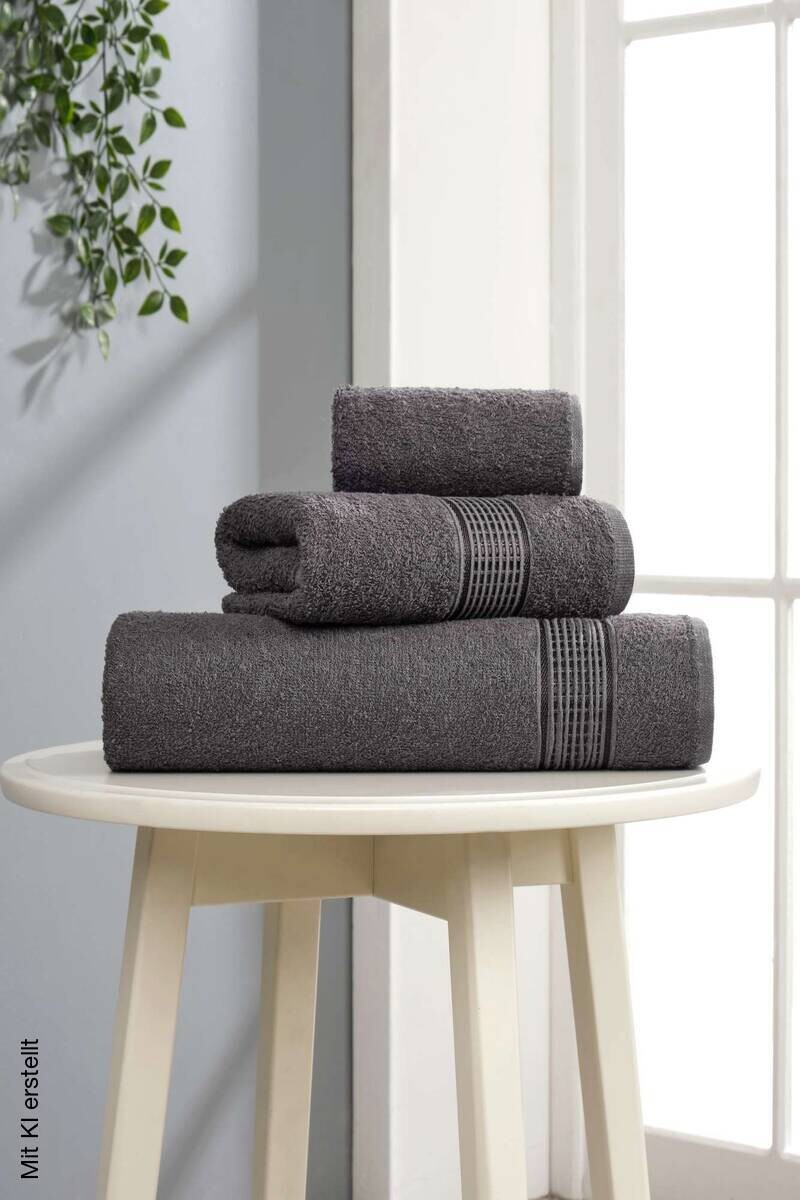 Mijolnir Frottier-Set anthrazit Baumwolle B/T/L: ca. 30x50x30 cm