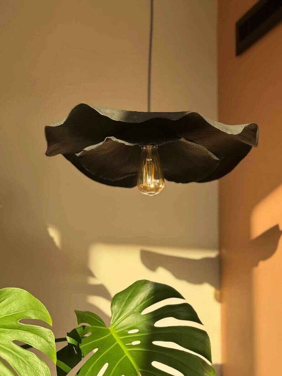 Opviq Pendelleuchte schwarz Kunststoff B/H/T/L/D: ca. 58x80x58x58x58 cm E27 1 Brennstellen