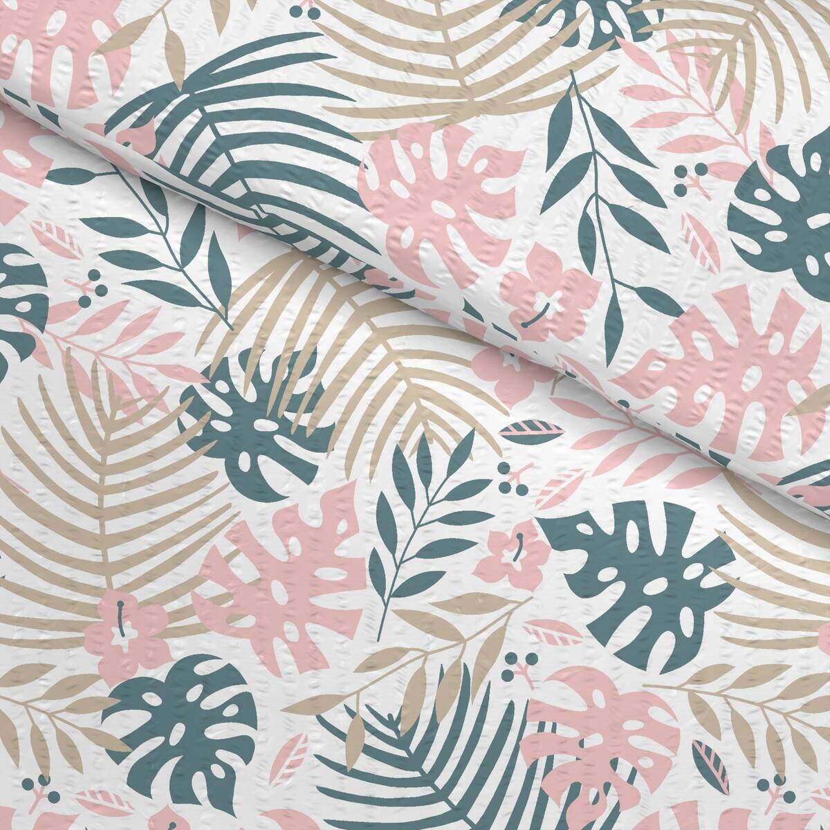 Microfaser Bettwäsche Seersucker hellblau rosa 100% Polyester B/L: ca. 135x200 cm