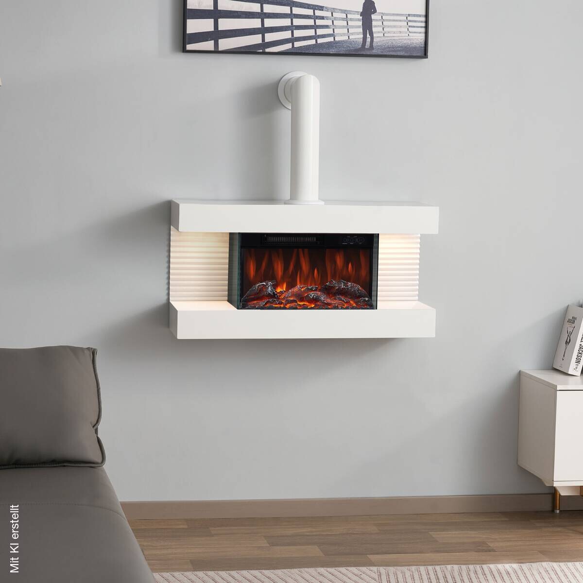 KAMINIO Elektrischer-Kamin LIZ weiß Metall B/H/T: ca. 82x84x21,7 cm ca. 2000 W