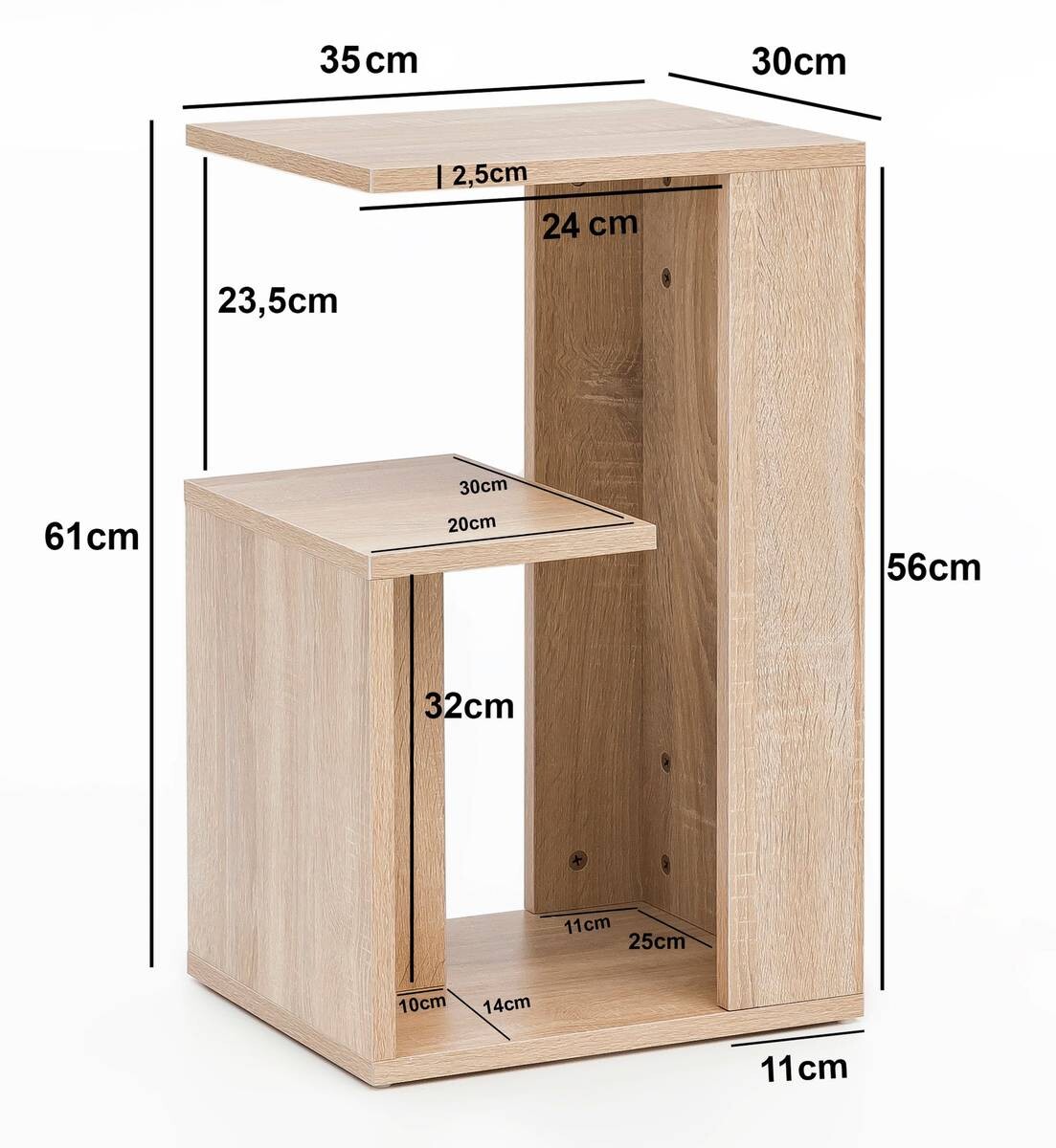 Regal Eiche Sonoma Nachbildung B/H/T: ca. 35x61x30 cm