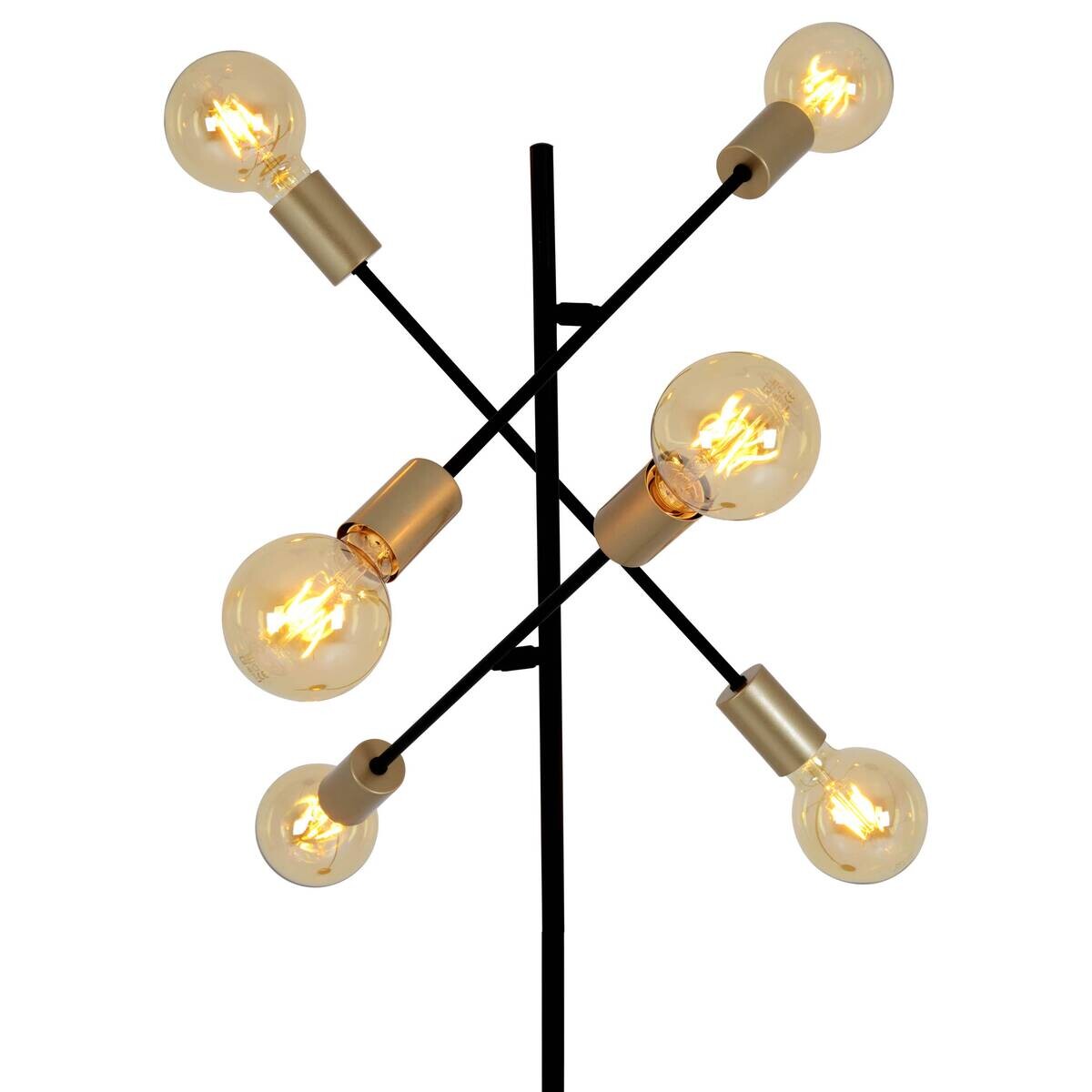 Näve Leuchten Stehlampe schwarz Metall B/H/T/D: ca. 49x150x49x49 cm E27 6 Brennstellen
