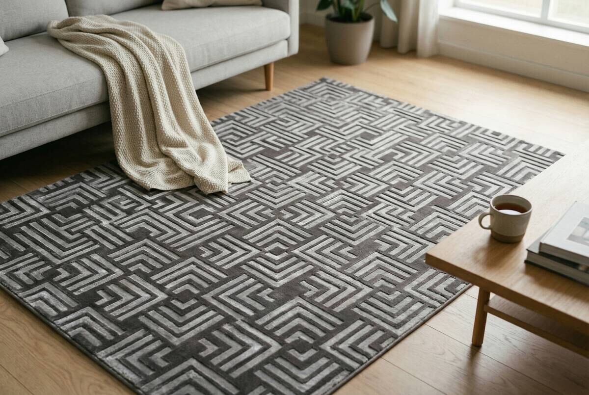 Kayoom Teppich Calma 325 anthrazit B/L: ca. 200x290 cm