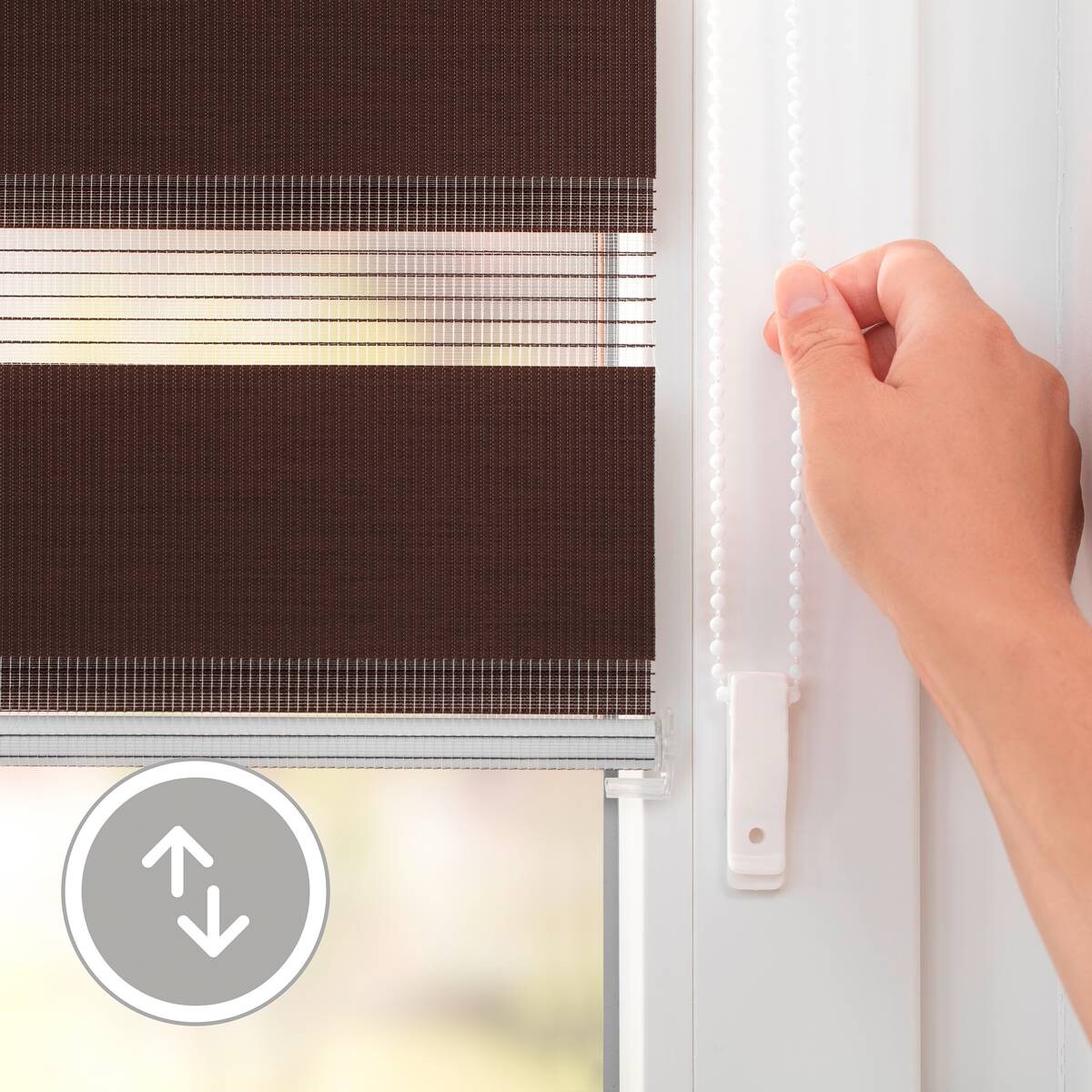 LICHTBLICK Doppelrollo Duo dunkelbraun B/L: ca. 100x150 cm