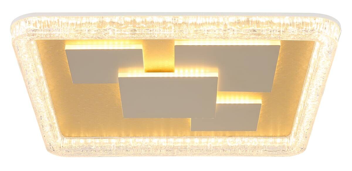 GLOBO LED-Deckenleuchte gold klar weiß Metall Kunststoff B/H/L: ca. 48,8x7x48,8 cm 1 Brennstellen