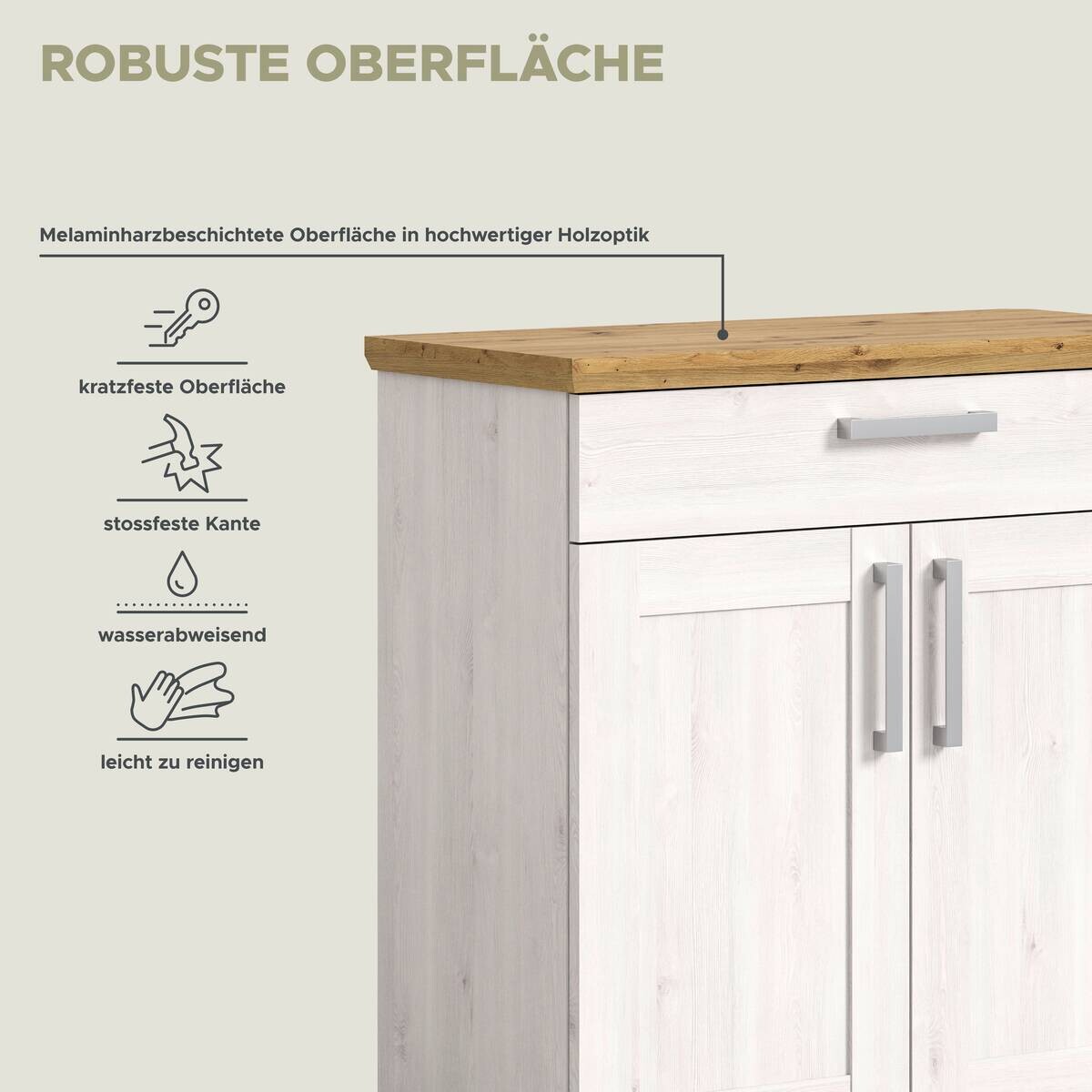 Schuhschrank Verona Sibiu Lärche Nachbildung Eiche Artisan Nachbildung B/H/T: ca. 95x92x39 cm