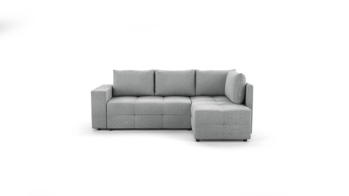 Ecksofa mit Bettfunktion und Bettkasten grau Flachgewebe B/T: ca. 238x167 cm