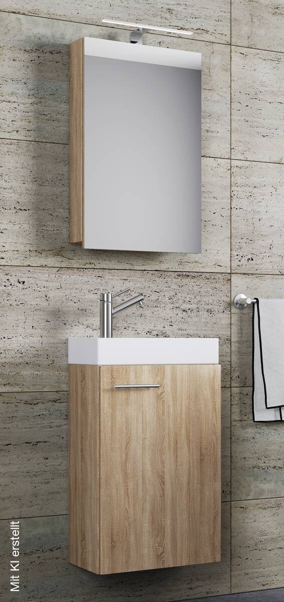 Waschplatz 4tlg-Slito Eiche Sonoma Nachbildung B/H/T: ca. 41x69,5x22 cm