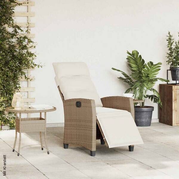vidaXL Gartensessel beige Polyester B/H/L: ca. 58x94x65 cm