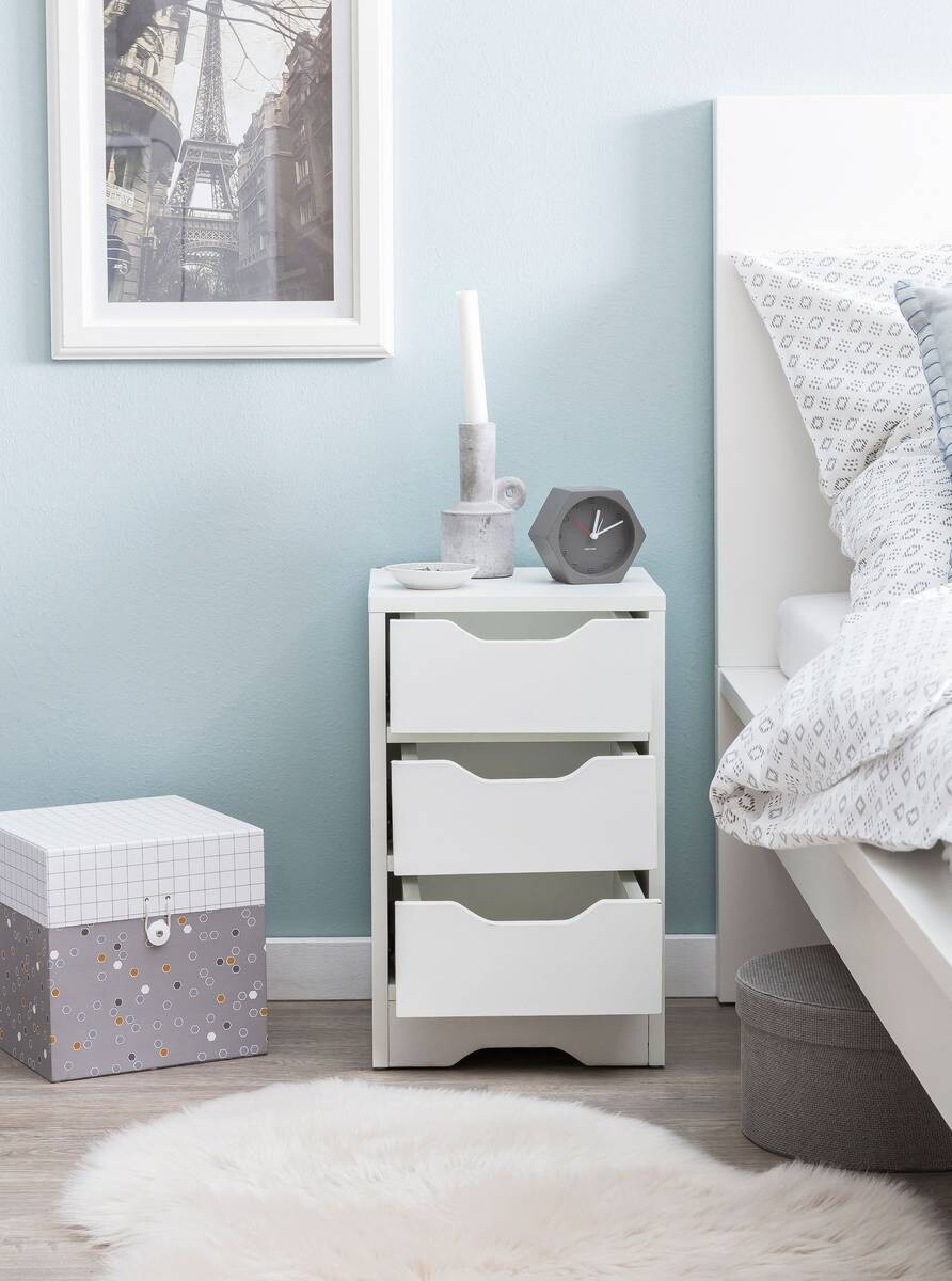 Nachtkonsole weiß B/H/T: ca. 31x49x31 cm