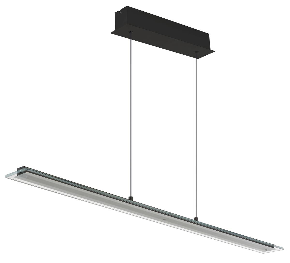 GLOBO LED-Pendelleuchte Novak sand Metall Glas B/L/D: ca. 9x115x150 cm